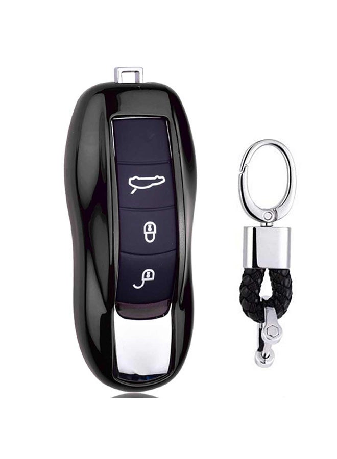 Electroplating TPU Single-Shell Car Key Case With Key Ring - Image 1