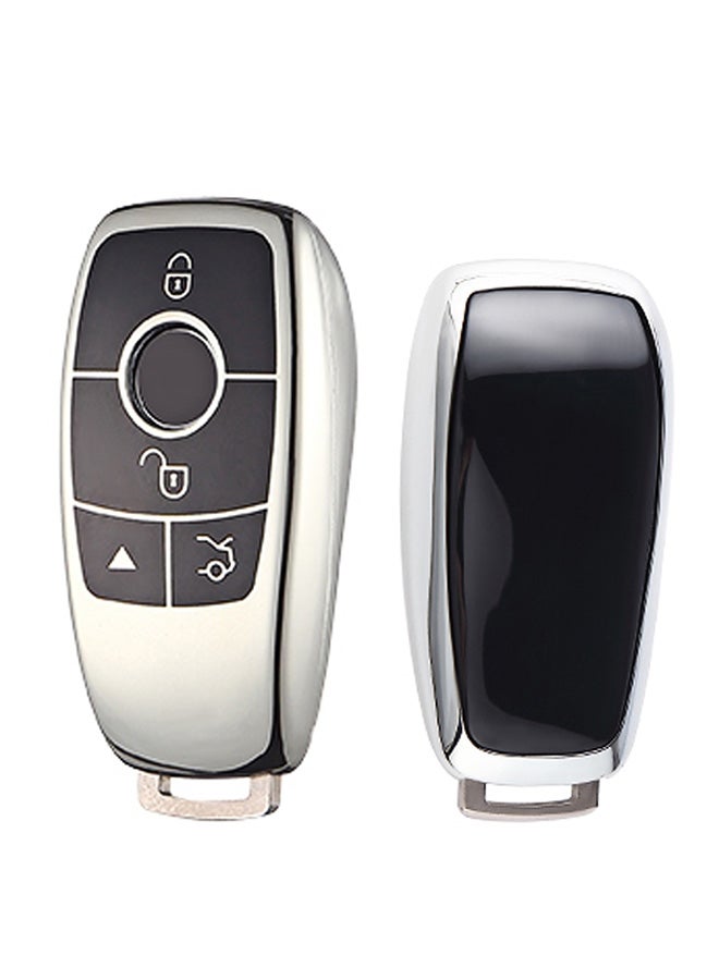 Generic - Electroplating Full Coverage Car Key Case With Key Ring For Mercedes-benz E - Image 1