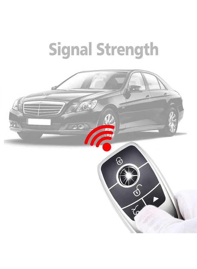 Generic - Electroplating Full Coverage Car Key Case With Key Ring For Mercedes-benz E - Image 1