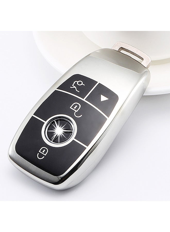 Generic - Electroplating Full Coverage Car Key Case With Key Ring For Mercedes-benz E - Image 1