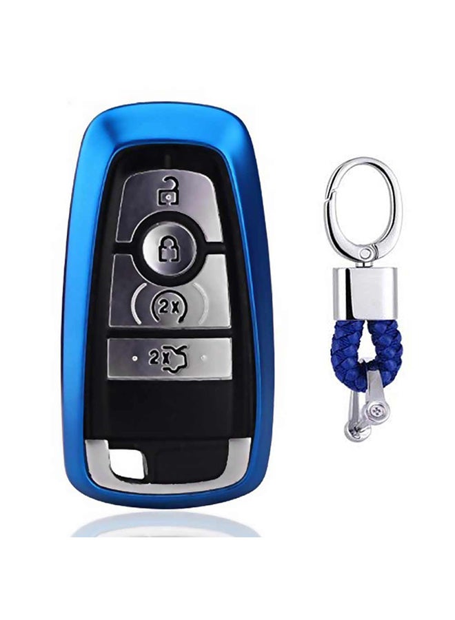 Generic Electroplating Single-shell Car Key Case With Key Ring  - Image 1