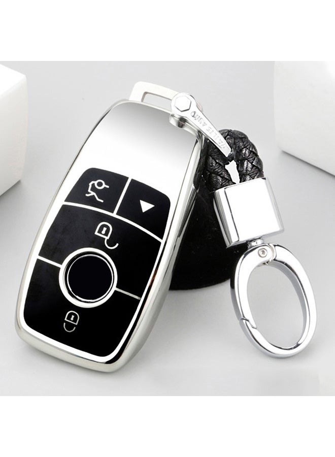 Generic - Electroplating Full Coverage Car Key Case With Key Ring For Mercedes-benz E - Image 1