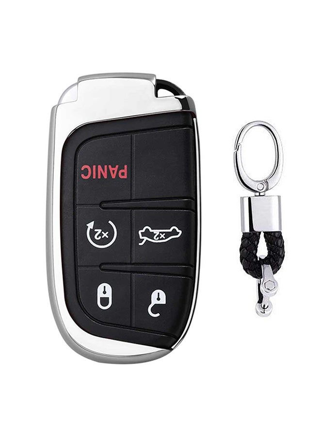 Electroplating Single-shell Car Key Case With Key Ring - Image 1