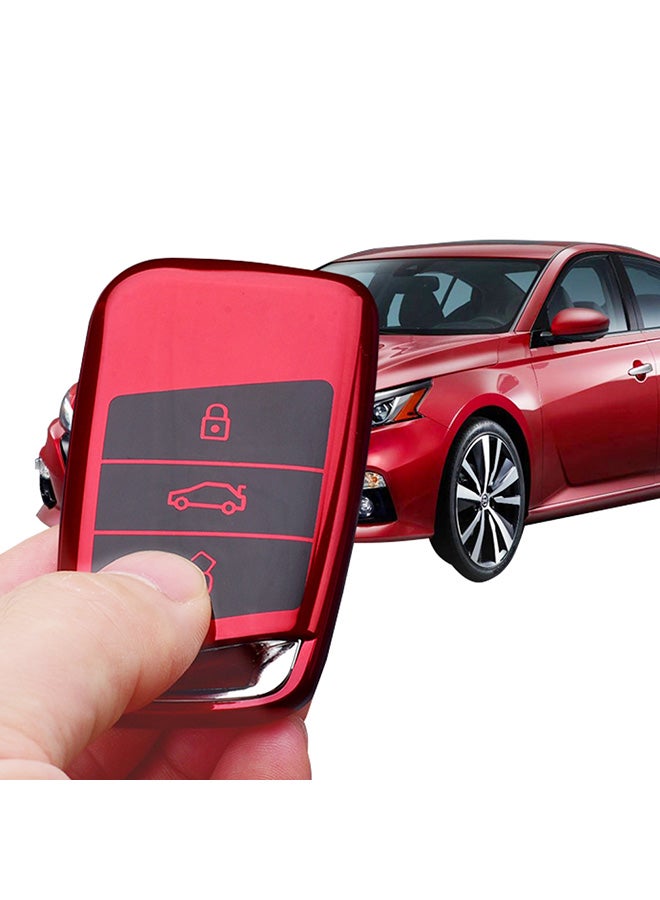 Electroplating Full Coverage Car Key Case With Key Ring - Image 3