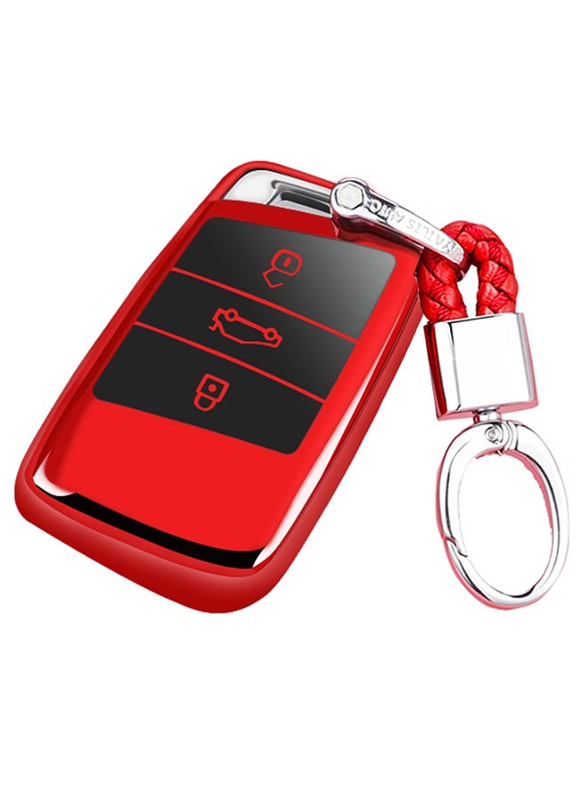 Electroplating Full Coverage Car Key Case With Key Ring - Image 4