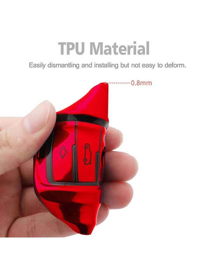 Electroplating Full Coverage Car Key Case With Key Ring - Image 5