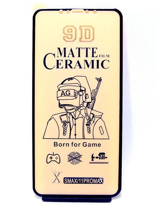 9H Ceramic Matte Nano Screen Protector For iPhone 11 Pro Max/Xs Max Black Clear/Black - Image 2