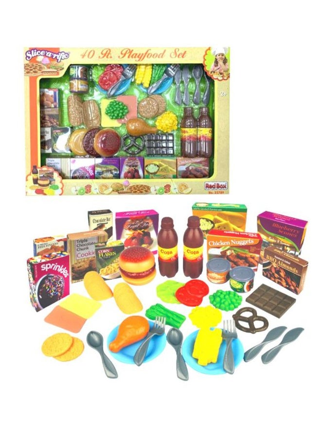 ريد بوكس مجموعة لعب بتصميم طعام من 40 قطعة - Image 1