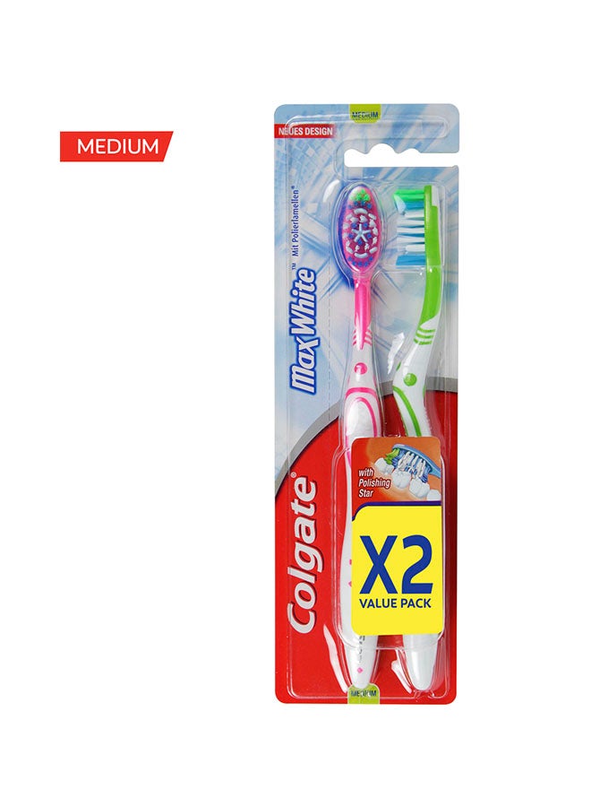 Colgate 2-Piece Max White Manual Toothbrush Multicolour - Image 3