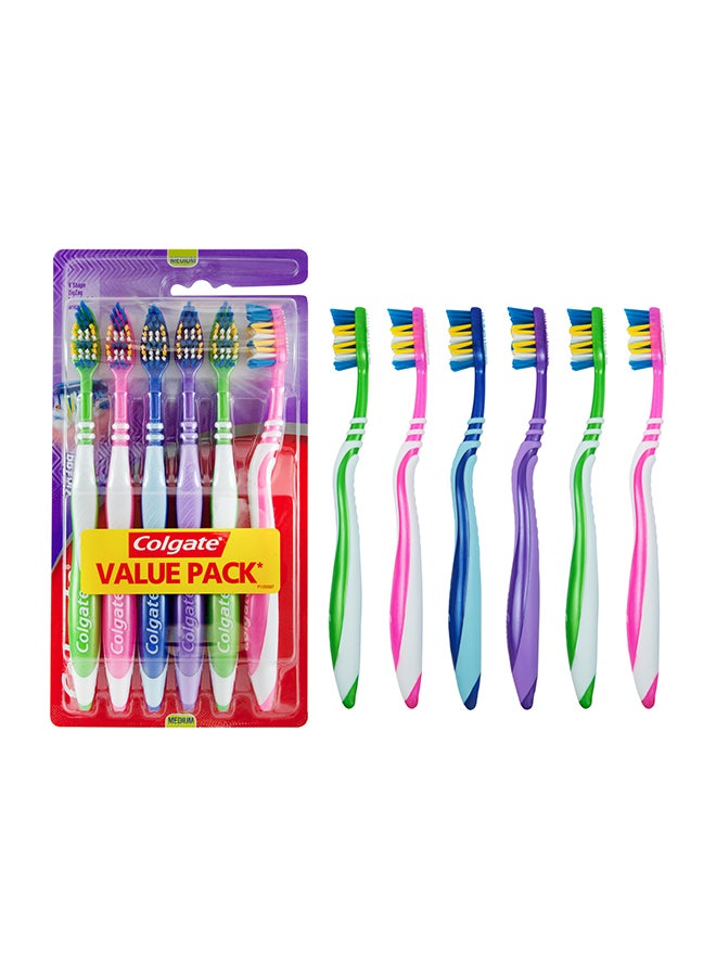 Colgate - Zigzag Flexible Medium Toothbrush Value Pack 6Piece Multicolour - Image 1