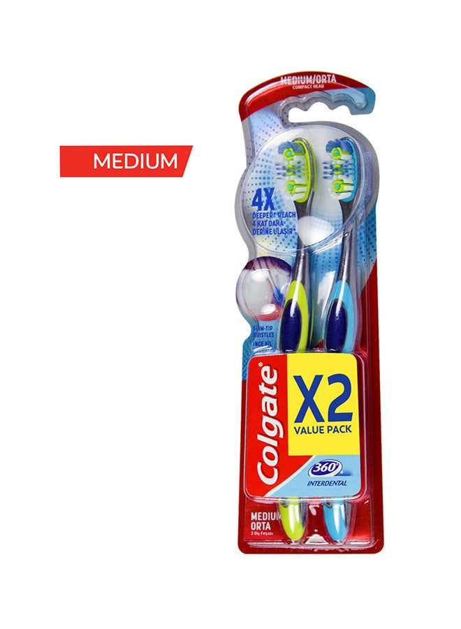Colgate - 2-Piece Manual Toothbrush Multicolour Medium - Image 1
