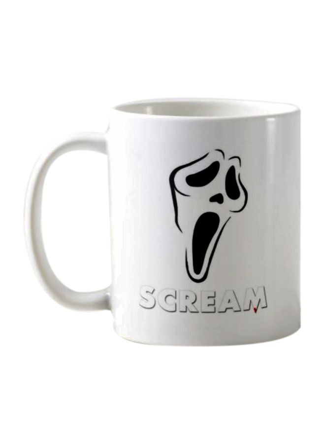 فرست بيس مج مزين بطبعة مستوحاة من فيلم "Scream" أبيض/ أسود  - Image 1