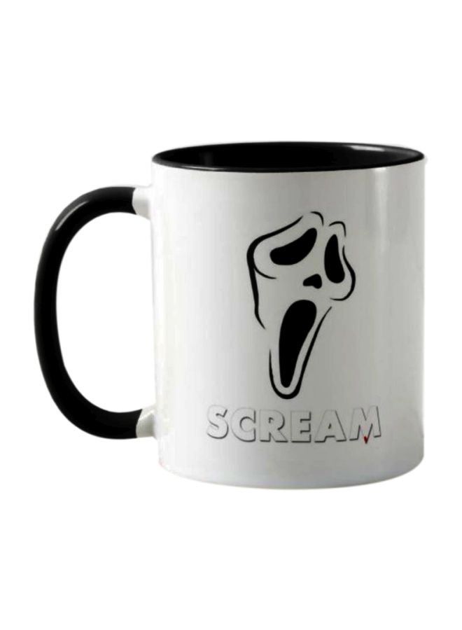 1st Piece - Scream Movie Printed Ceramic Mug White/Black - Image 1