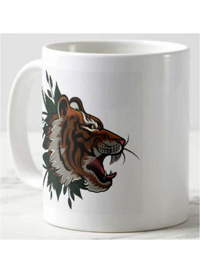 1st Piece Tiger Printed Ceramic Mug White/Brown/Green  - Image 2