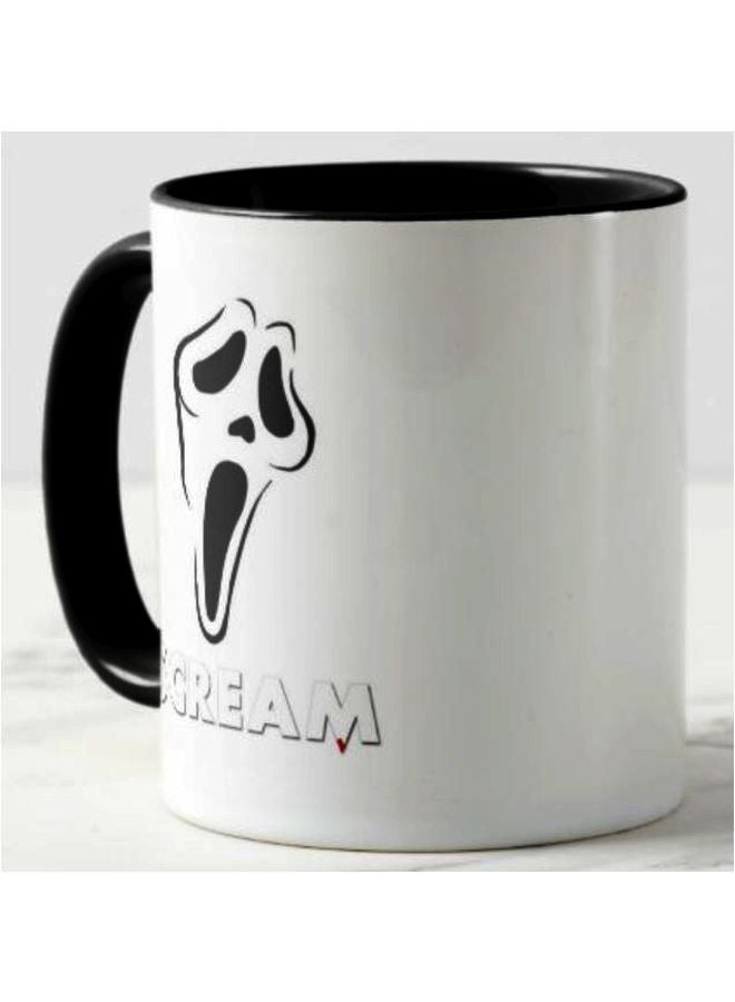 1st Piece - Scream Movie Printed Ceramic Mug White/Black - Image 1