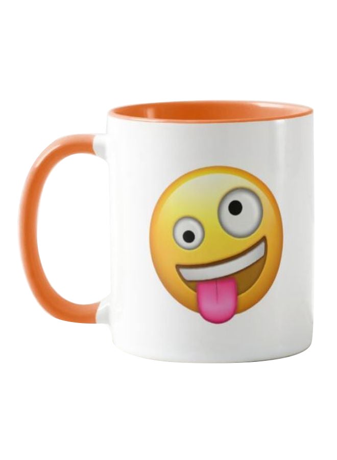 1st Piece Crazy Emoji Printed Coffee Mug White/Yellow/Pink - Image 1
