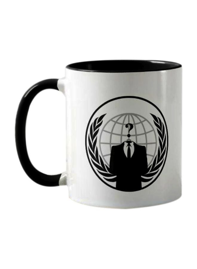 1st Piece Anonymous Business Man Printed Mug White/Black  - Image 1