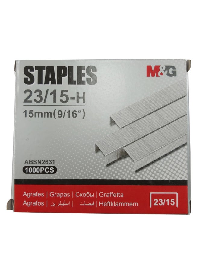 M&G 1000-Piece Heavy Duty Stapler Pin Set Silver