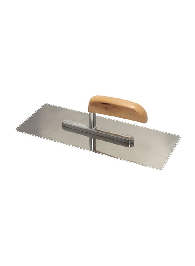 Notched Trowel With Wooden Handle Silver/Beige 8x8mm