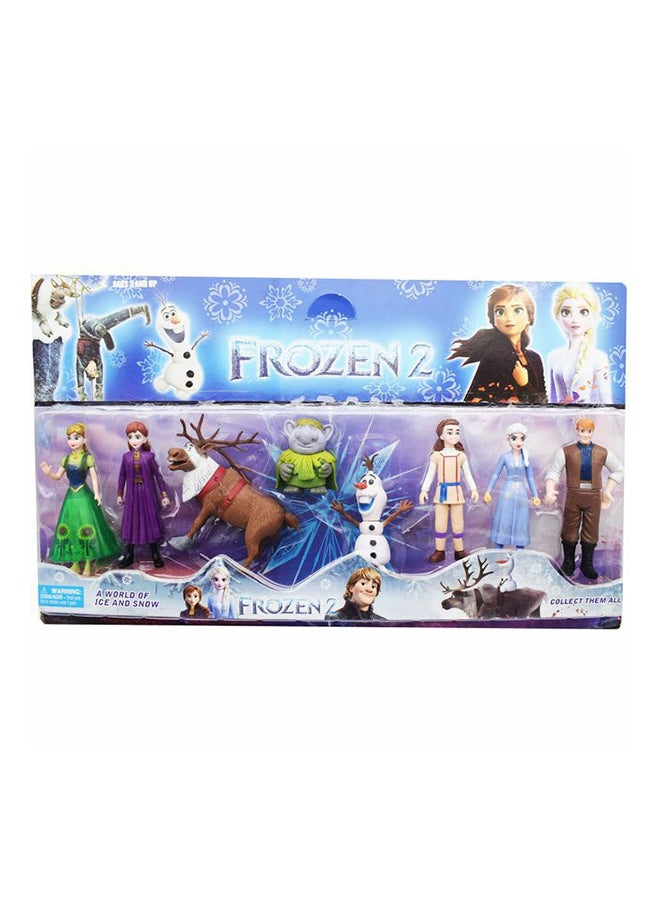 8-Piece Frozen Movie Cartoon Characters 2 Set Multicolour