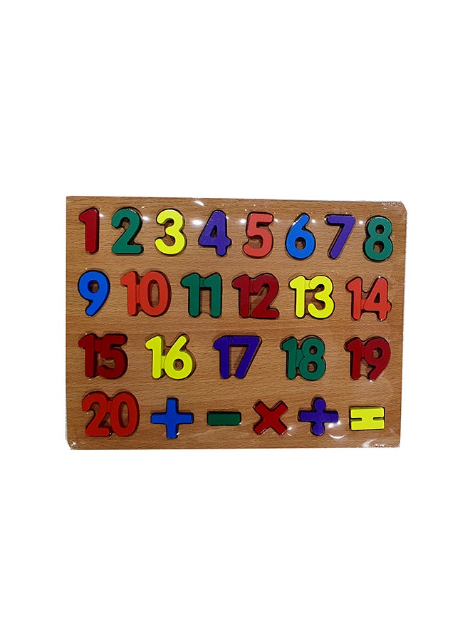 مجموعة أرقام ورموز خشبية تعليمية مكونة من 26 قطعة
