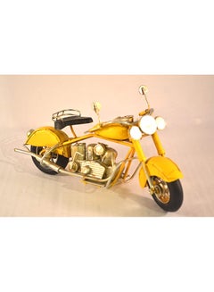 Retro Handicraft Metal Motorcycle For Decoration Yellow