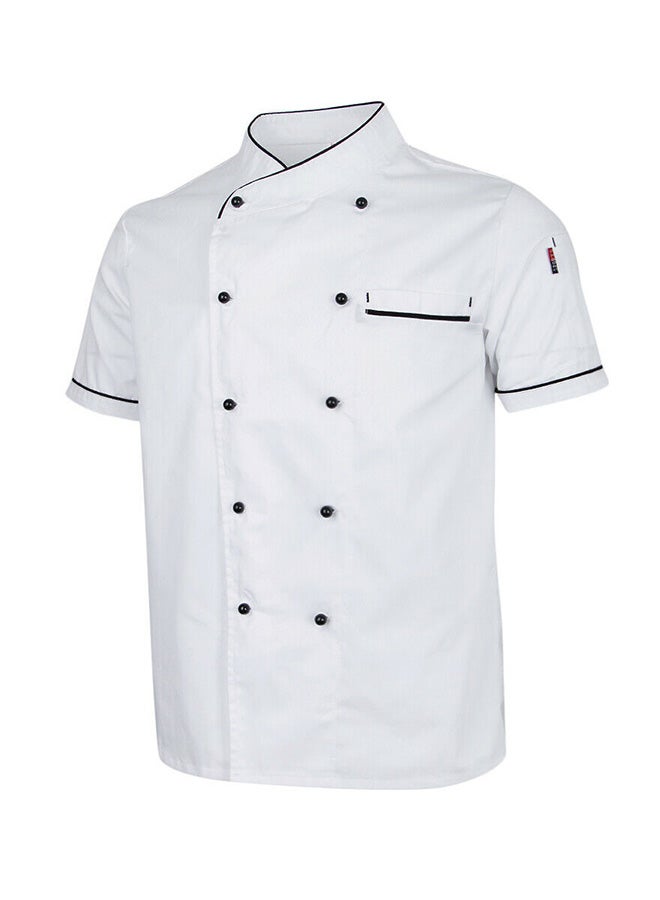 Generic Short Sleeve Chef Jacket Chiffon white  - Image 3