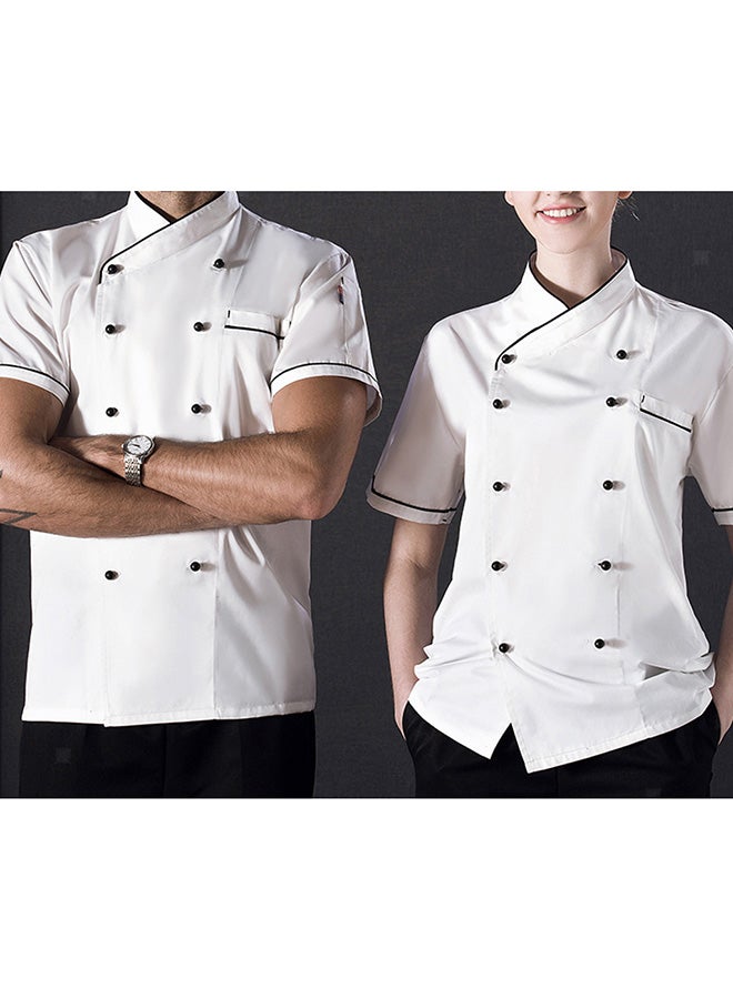 Generic Short Sleeve Chef Jacket Chiffon white  - Image 5