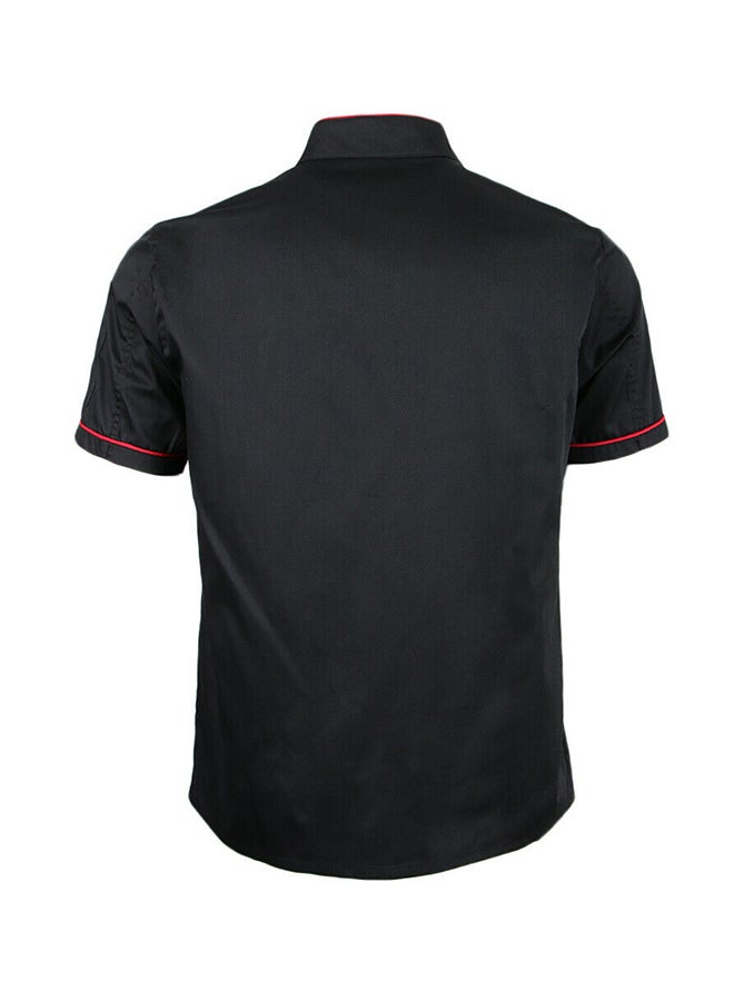 Generic Short Sleeve Chef Jacket Black  - Image 2