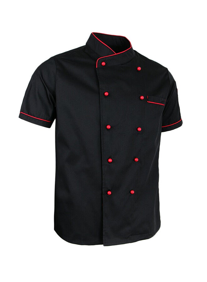 Generic Short Sleeve Chef Jacket Black  - Image 3