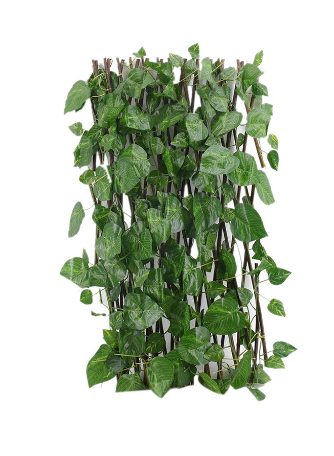 DRAMA HOME Artificial Plant Leaves Wooden Fence Green 