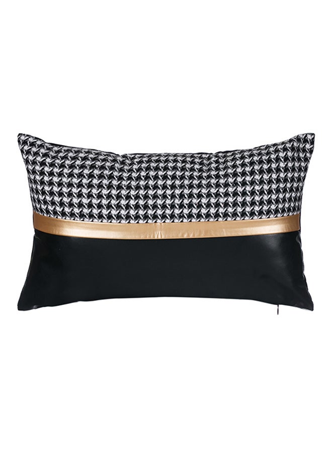 Amal Comfort Printed Cushion Cover Black/White/Gold 30 x 50centimeter