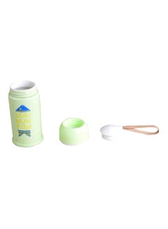 Shuer Ceramic Color Glaze Straight Body Handy Bottle With Plastic Sling Cover Green  - Image 3