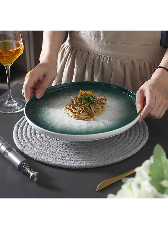 شور طبق من السيراميك بتصميم حجر بلونٍ متدرج مقاس 10 بوصة أخضر  - Image 5