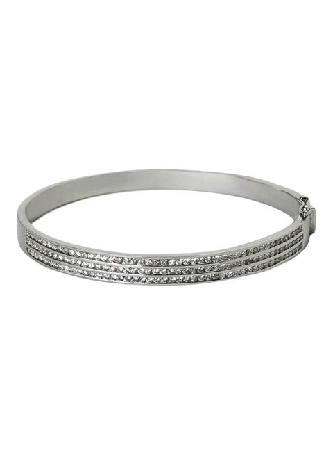 18 Karat White Gold Diamond Bangle