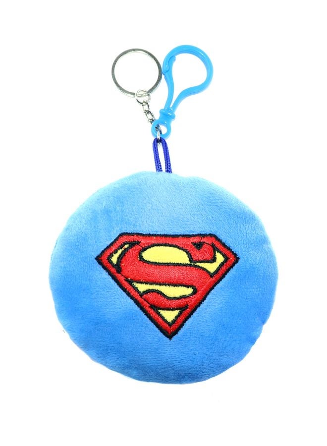 DC Comics Superman Themed Plush Key Ring Blue/Red/Yellow - Image 1