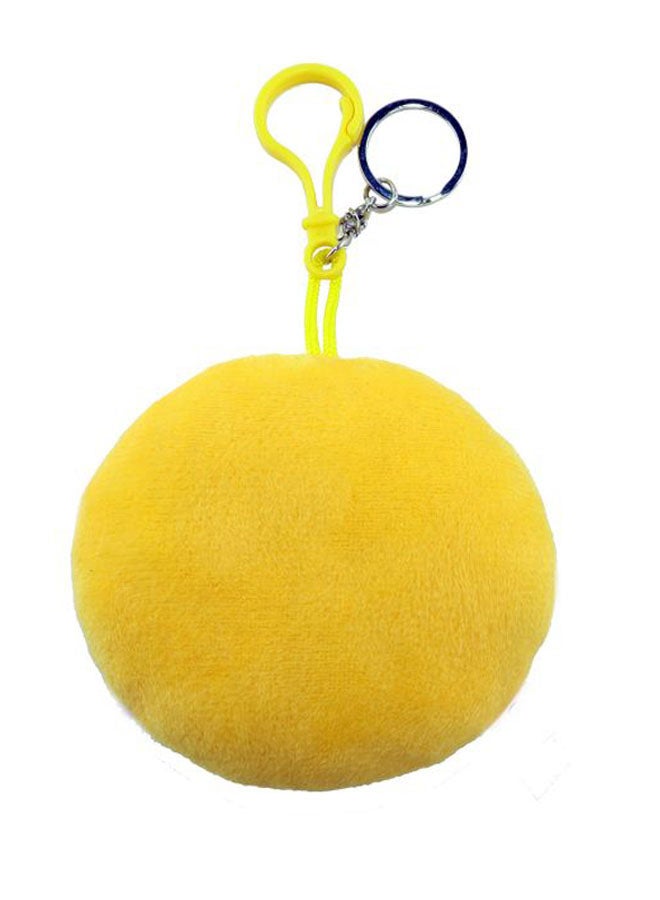 Emoji Smiley Themed Plush Key Ring Yellow/Black/White - Image 2