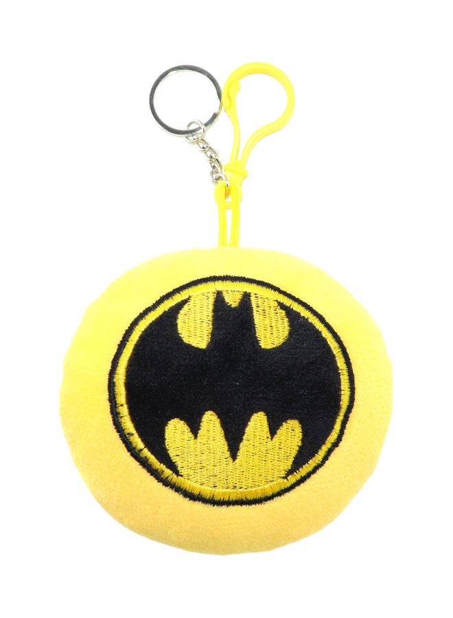 DC Comics Batman Themed Plush Key Ring Yellow/Black/Silver  - Image 1