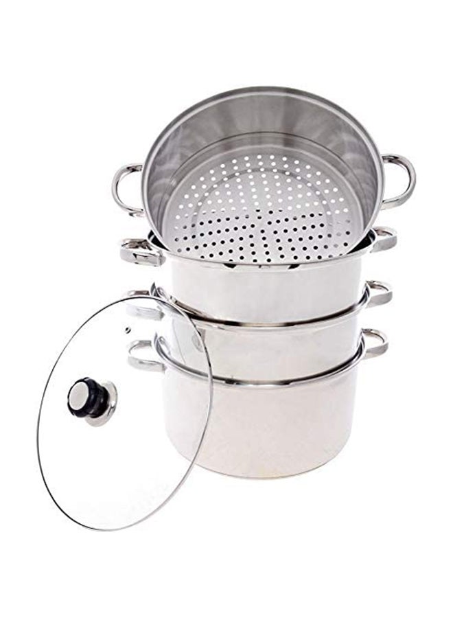 Wilson 4-Piece Steamer With Lid 30 cm Silver/Clear  - Image 3