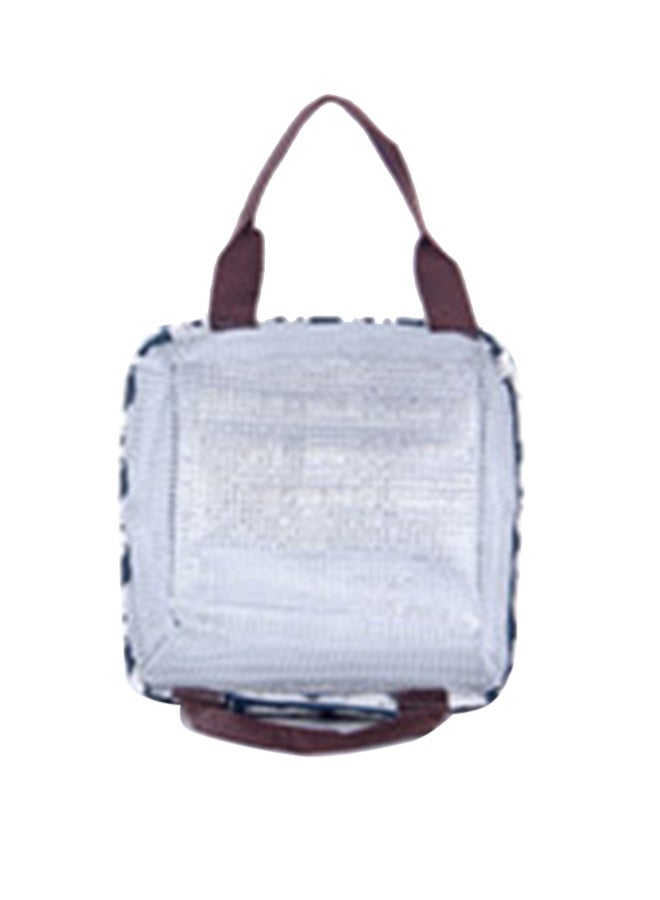 CYTHERIA Printed Insulated Canvas Lunch Bag fabric White 23x20x16cm  - Image 2