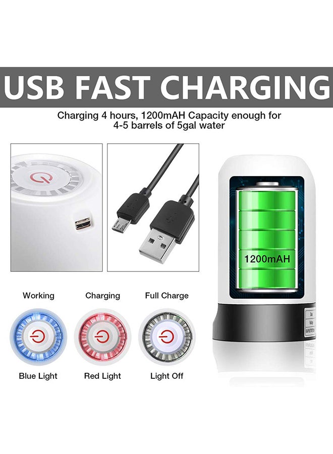 ماركة غير محددة موزع مياه تلقائي يعمل بالضخ الكهربائي ومزود بخاصية الشحن عن طريق منفذ USB أسود / أبيض/ فضي  - Image 3
