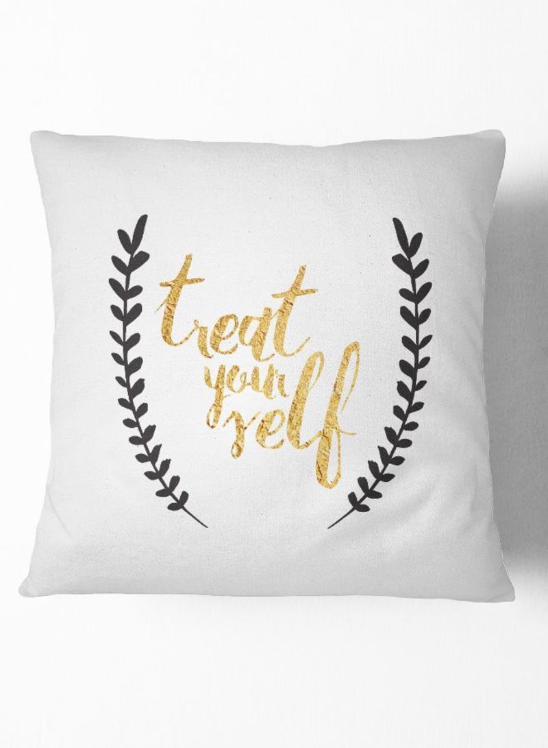 Treat Yourself Throw Pillow White 16 x 16inch - Image 1