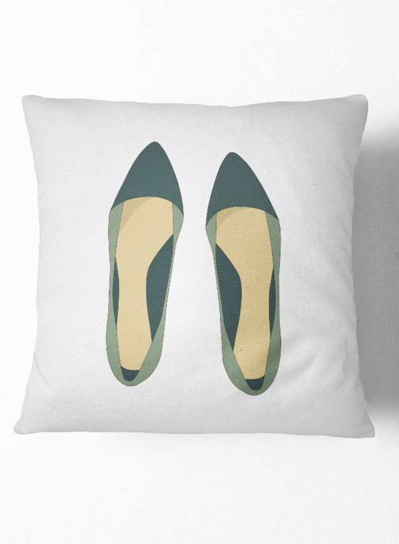 Heels Printed Throw Pillow White 16 x 16inch - Image 1