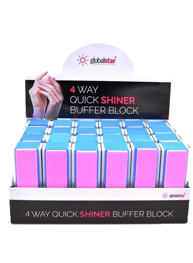 globalstar Pack Of 24 Shiner 4 Way Buffer Block Pink/Blue/White
