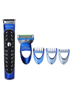 Gillette 5-Piece Fusion Proglide 3 In 1 Powered Styler Set Black/Blue/Silver 10.49cm 