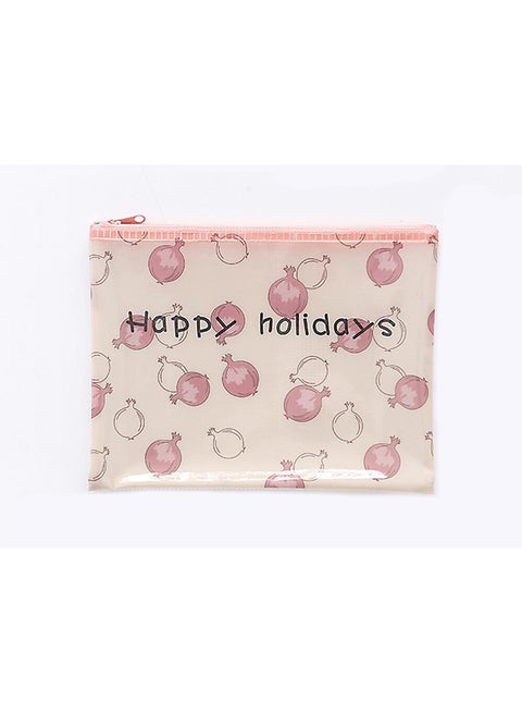 Pomegranate Fruits Printed A5 Document Holder Pink