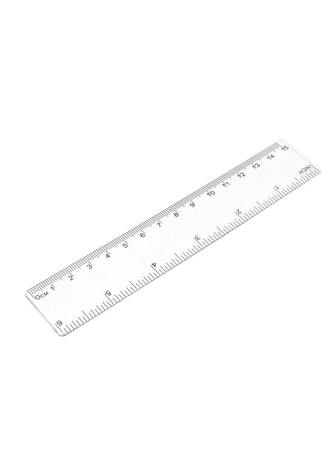 Generic - 4-Pieces Clear Plastic Math Geometry Tool Ruler Set White - Image 1