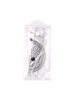 Generic 4-Pieces Clear Plastic Math Geometry Tool Ruler Set White  - Image 5