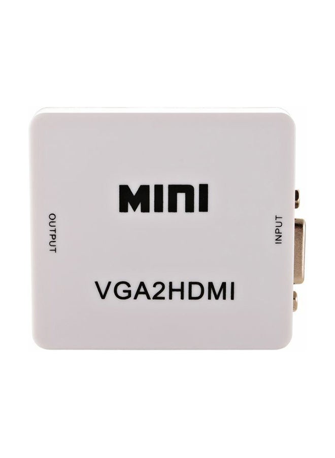محول فيديو بدقة عالية الوضوح من منفذ VGA إلى منفذ HDMI أبيض - Image 1