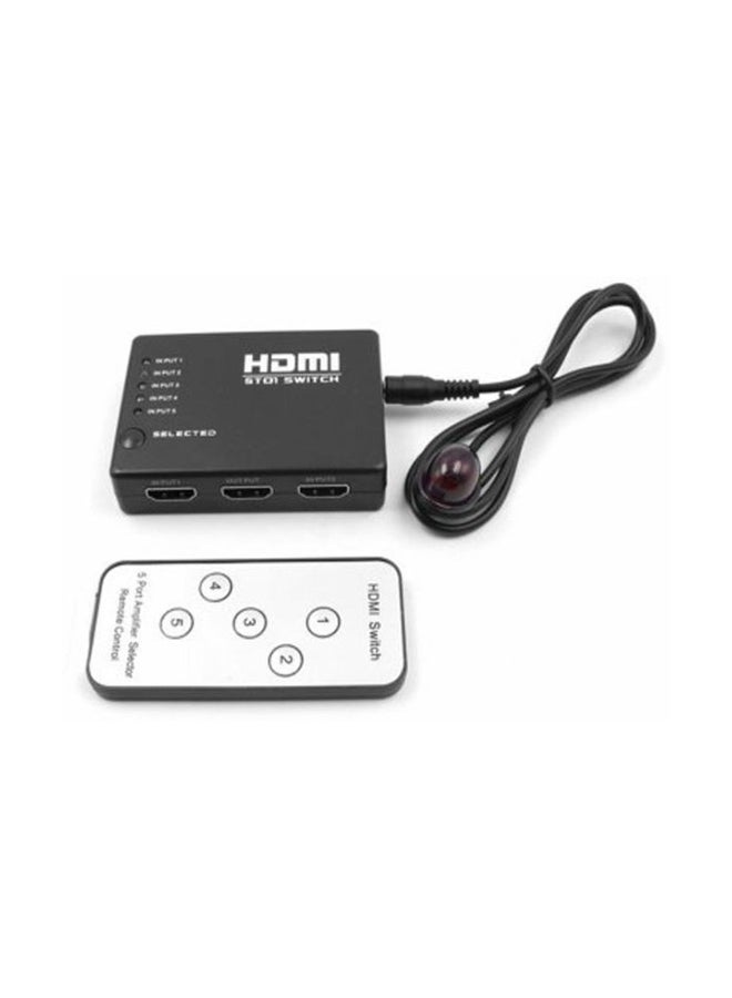 سويتش HDMI بتصميم 5 في 1 وجودة 4K أسود - Image 1